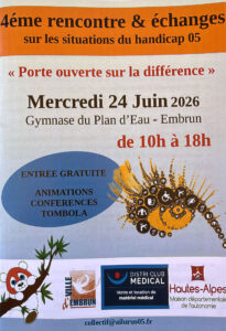 Affiche du Salon du Handicap 2026 à Embrun – Participation de l'association Harmonie de VIE